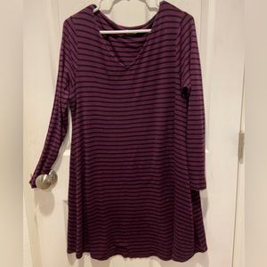 Purple/black strived dress